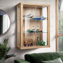 K-möbel Vitrine Murale Hêtre 80x60x25cm 2 Tablettes Esg Made In Germany