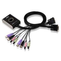 Aten 2-port Usb Dvi/audiokabel Kvm Switch Mit Remote-port-wähler