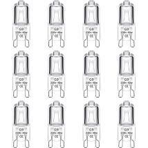 12er-pack G9 Halogenlampe 40w 230v Dimmbar 0-100%, 480lm, Warmweiß 2700k, G9 Bi-pin Sockel Halogenlampe, Flimmerfrei, Für Ofen, Kronleuchter, 
