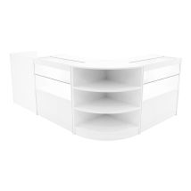Set Banconi Bianco Eclipse Led Light 2 X C900 Lm60 Tb60 Con Illuminazione Bianca, Serrature, Vetrina In Vetro, Blocco Cassa, Mensole Interne Per 