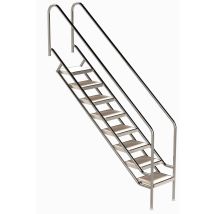 Eichenwald Pooltreppe Modell 08.1 Miami Beckentiefe 1799mm Ausladung 1838mm 8 Edelstahl Waffelblech-stufen