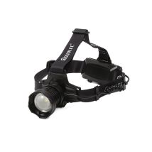 Linterna frontal LED 1000 lm recargable – Cabezal pivotante de aluminio – Protección IP44 – 3 modos de funcionamiento – Función zoom