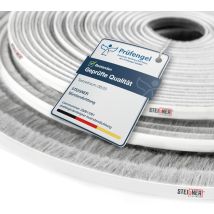Steigner Bürstendichtung Selbstklebend Grau 7 Mm X 15 M - Robuste Türbürstendichtung Für Schiebetüren, Innentüren - Fensterdichtung, Zugluftstopper, 