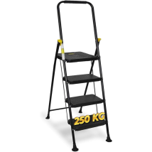 Hytama Tabouret Echelle Pliant Peu Encombrant Black Max Avec Marches Antiderapantes Et Poignee En Caoutchouc Souple Pour Plus De Se'curite Capacite De