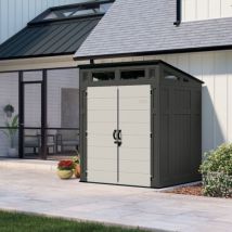 Caseta de jardín de resina Suncast – 3,26 m³ – 1,89 x 1,73 x 2,28 mts – Puertas dobles – Ventanas