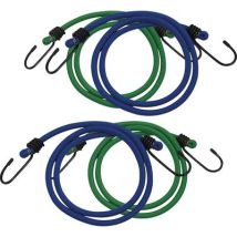 Espansore di carico PETEX – 4 pezzi – Ganci a J – 80 cm blu e 100 cm verde – Diametro 8 mm – Gomma e Polipropilene