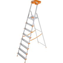 Échelle 8 Marches En Aluminium Avec Rangement Pour Usage Domestique Et Professionnel Mod.attica Colombo