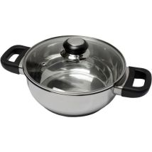 Baumalu 331974 Faitout 24 Cm Inox + Couvercle Verre Saphir Bakelite