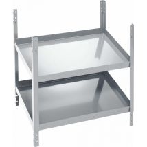 Modulo a Pavimento Inclinato S20 con 2 Piani – RAL 9022 Grigio Perla – 540mm Larghezza, 518mm Altezza, 345mm Profondità