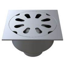Limatec - Scarico In Acciaio Inox 247x247 Mm, Uscita Verticale 100 Mm
