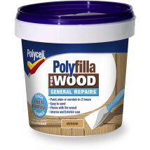 Polycell Polyfilla Wood Filler General Repairs - Ready Mixed Tub - Light - 380g