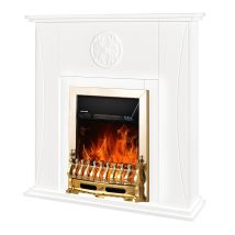 Art Flame Cheminée Électrique - Benedict & Gala Gold - 2000 W - Flamme Led - Blanc