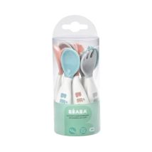 Beaba Lot De 6 Cuilleres Ergonomique + 4 Fourchettes Old Pink+airy Green+light Mist