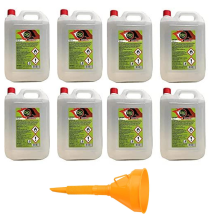 Bioetanolo Per Biocaminetti E Stufe Da 5 Lt Confezione 8 Pz Sprintchimica + Imbuto 145mm