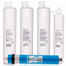 Ionfilter - Kit 4 Filtros Recambio Osmosis Inversa Green Filter Tipo Cs Con Post Filtro Cs Y Membrana