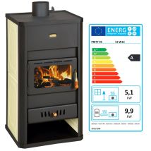Wasserführender Holzofen Prity S3 W13 – 15 Kw, 16 L Wärmetauscher, Graphitschwarz, Energieklasse A
