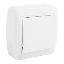 Solera – Interruttore bipolare 74x72x28 mm – Contatti in argento – Montaggio a parete – Colore bianco