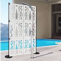 Laser - Panneau Ajouré En Pvc - Brise-soleil - Couleur : Blanc - Dimension : 73x73 Cm
