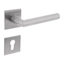 Set Maniglia Scorrevole Intersteel – Pusher L-Ø 20mm – Rosette Quadrate 54x54mm – Spessore 3mm – Lunghezza 136mm – Colore 304