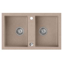 Sapho - Fregadero De Granito, 78x48 Cm, Beige Gr2222