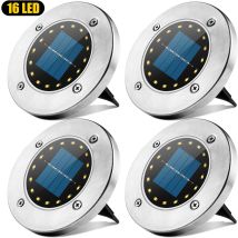Luce Solare Da Esterno, Lampada Da Giardino Solare A 16 Led Spot Impermeabile Ip65 Luce Decorativa Da Prato Per Vialetto Da Giardino Terrazza Cortile 