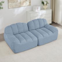 Canapé Modulable 2 Places Style Coquillage, Coussins Profonds, Salon & Appartement, Sans Montage Requis