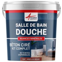 Arcane Industries - Beton Ciré: Kit Betonbeschichtung | Kunstharz-beton Badezimmer Begehbare Dusche - Wasserdichte Beschichtung - Chinchilla-grau-