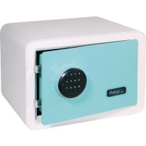 Caja Fuerte Sobreponer Vintage Blanca-AZ – Cuerpo Blanco – Puerta Azul Turquesa – Cerradura Electrónica – 2 Bulones Ø 20 mm