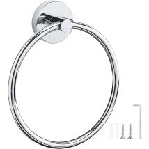 Zxpasra Porte-serviettes, Anneau Porte Serviette Chromé, Anneau Porte-serviettes Mural En Acier Inoxydable 304, Porte Serviette Rond Pour Salle De 