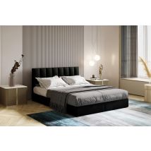 City Boxspringbett 140 X 200 Mit Bettkasten Und Topper Schwarz - Trada
