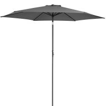 Kingsleeve - Sombrilla 300cm Grande Protección Uv 80+ Manivela Orientable Aluminio Balcón Terraza Jardín Parasol Antracita