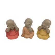 Signes Grimalt - Mönch Sieht, Hört Und Spricht Nicht, 3u Buddhas, Mehrfarbige Kunstharz-dekorationsfigur, 5 X 4 X 3 Cm