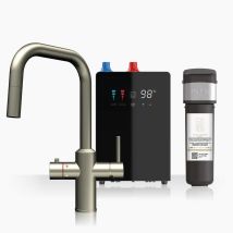 Intu Monarch Brushed Nickel 4 In 1 Square Pull Down Filtered Boiling Water Tap Nexus & Pro Filter