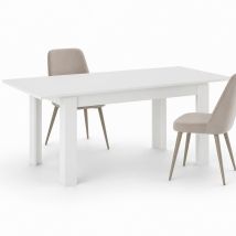 Tavolo Da Pranzo 120x80 Allungabile Fino A 170 Cm Rettangolare In Legno Bianco