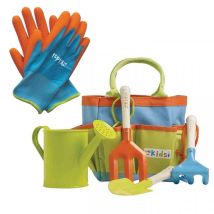 Briers - Kids Childrens Gardening Tool Bag Rake Fork Trowel Watering Can & Gloves