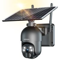 Xega - 2k Überwachungskamera Für Den Außenbereich 3g/4g Lte Drahtlos Sonnenenergie Ptz 355°/95°,pir-bewegungserkennung Nachtsicht Zwei-wege-audio Sim-