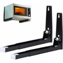 Minkurow 2 Stück Mikrowellenständer Mit Arm, Edelstahl, Wandmontage, Mikrowellenregal, Wandhalterung, Für Haushaltsküchenzubehör (mit Schrauben)