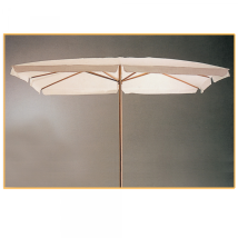 Luxurygarden - Ombrellone Da Giardino 3x3, Palo Centrale In Legno E Top In Poliestere Bianco 300x300