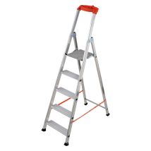 Gierre – Professionelle Trittleiter 6 Stufen – Höhe 136 cm / geschlossen 212 cm – Aluminium – max. Tragfähigkeit 150 kg – Hergestellt in Italien
