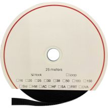 Fastech - T0102099990225 Klettband Zum Aufkleben Acrylat Haftteil (l X B) 25000 Mm X 20 Mm Schwarz 25