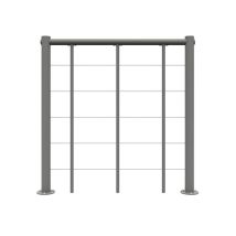 Ringhiera Per Scala Dritta - Grigio - Acciaio Termolaccato - Lunghezza 1m - Corrimano In Pvc - Re-i-slm-pvc-g