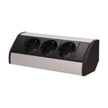 Orno - Gm-9001(gs) Presa Angolare 3x Shuko 3680w Montaggio A 45° Su Superficie Per Cucina, Ufficio E Piano Di Lavoro