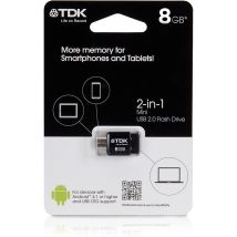 TDK – 2-in-1 Mini USB Stick – 8 GB – USB 2.0 – OTG Technology – Lightweight & Compact