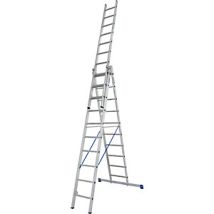 Krause – Scala multiuso in alluminio 3 sezioni – Altezza lavoro 7650 mm – Pioli antiscivolo – Sistema AutoSnap