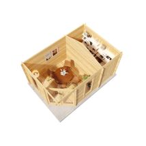 5-eck Gartenhaus Liwa Compact Mit Anbau Gartenhaus Aus Holz In Pinie, Holzhaus Mit 40 Mm Wandstärke, Blockbohlenhaus Mit Montagematerial - Alpholz