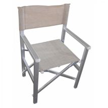 Sedia Poltrona Regista Chiudibile Da Spiaggia In Alluminio Text - Grey