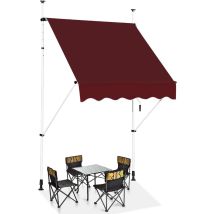 Goplus Store Banne Manuel Rétractable 1,5x1,2m, Auvent Store De Balcon En Aluminium Avec Tissu Oxford, Hauteur Réglable 2-3m, Protection Solaire Et 