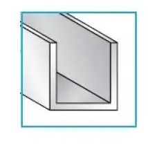 Profilo Ad "u" Alluminio Argento Barre Mt. 2 Mm.12x12x1 Cf.5pz