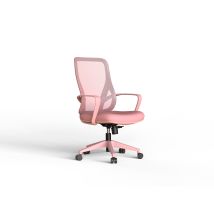Silla De Oficina Ergonómica Para Uso Doméstico O Profesional, Giratoria, Altura Ajustable. Modelo Selene, Color Rosa