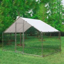 Kms - Foxhunter Chicken Pet Run Cage Walk In Coop Kennel Rabbit Dog Puppy Poultry Hen Animal Hutch House Enclosure Playpen Outdoor Shade Running 